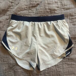 Under Armour Gray and Blue 3 inch Athletic Shorts Lightweight Elastic Waist